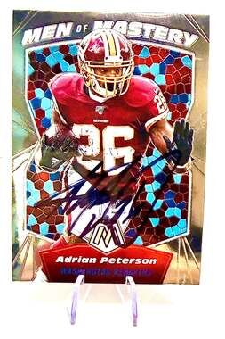 Adrian Peterson 2020 Panini Mosaic Men of Mastery IP on Card Auto Football Card